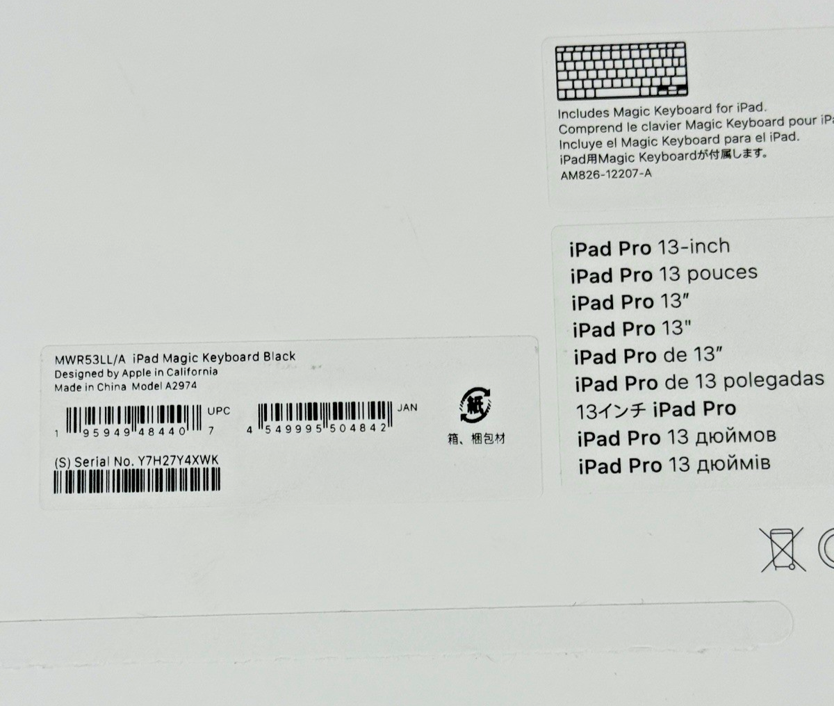 Apple Magic Keyboard for iPad Pro 13" (M4) – Black, US English – Touchpad & Back