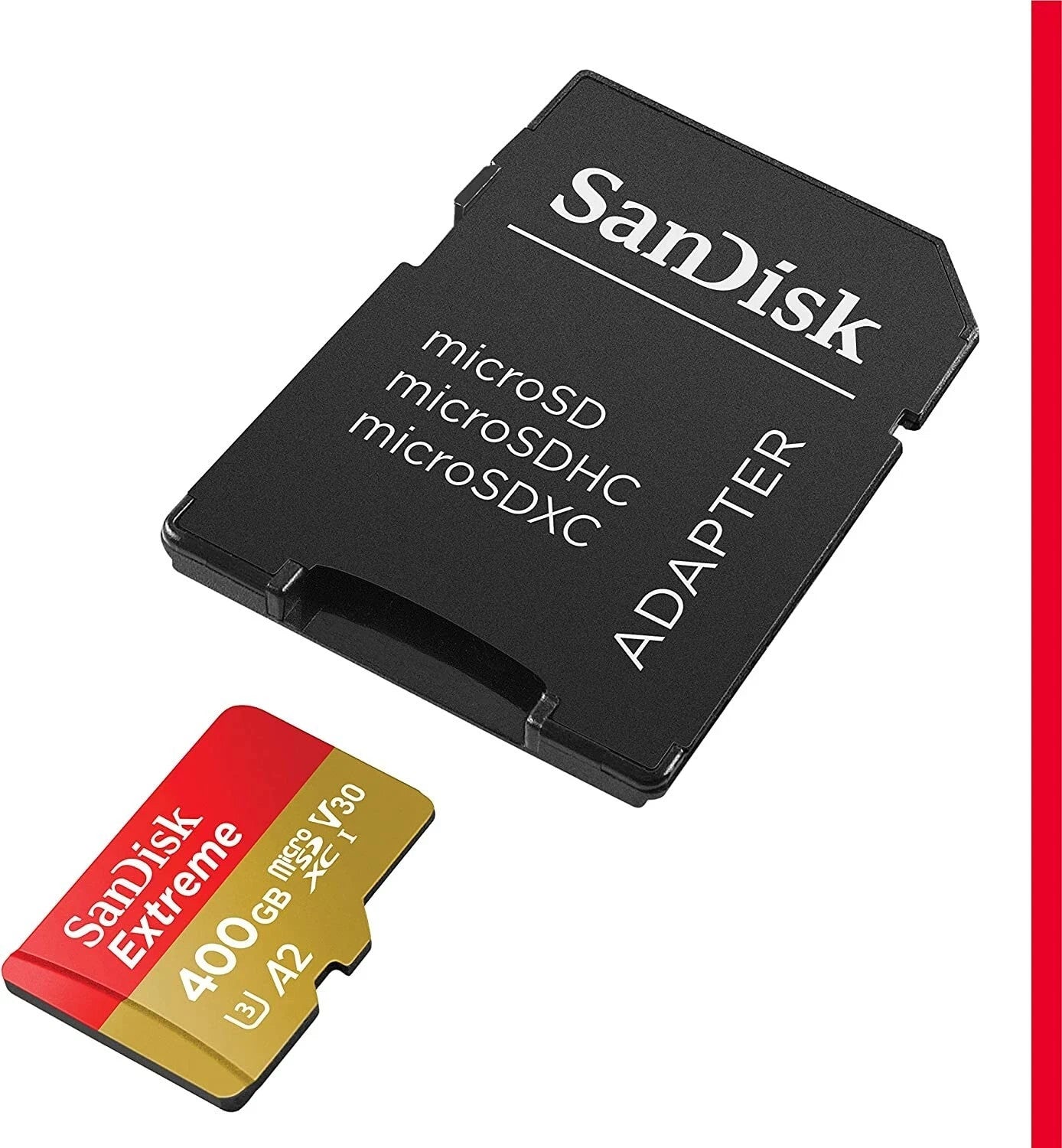 SanDisk Extreme 400GB microSDXC UHS-I Card w/ Adapter ā 160MB/s, A2, V30