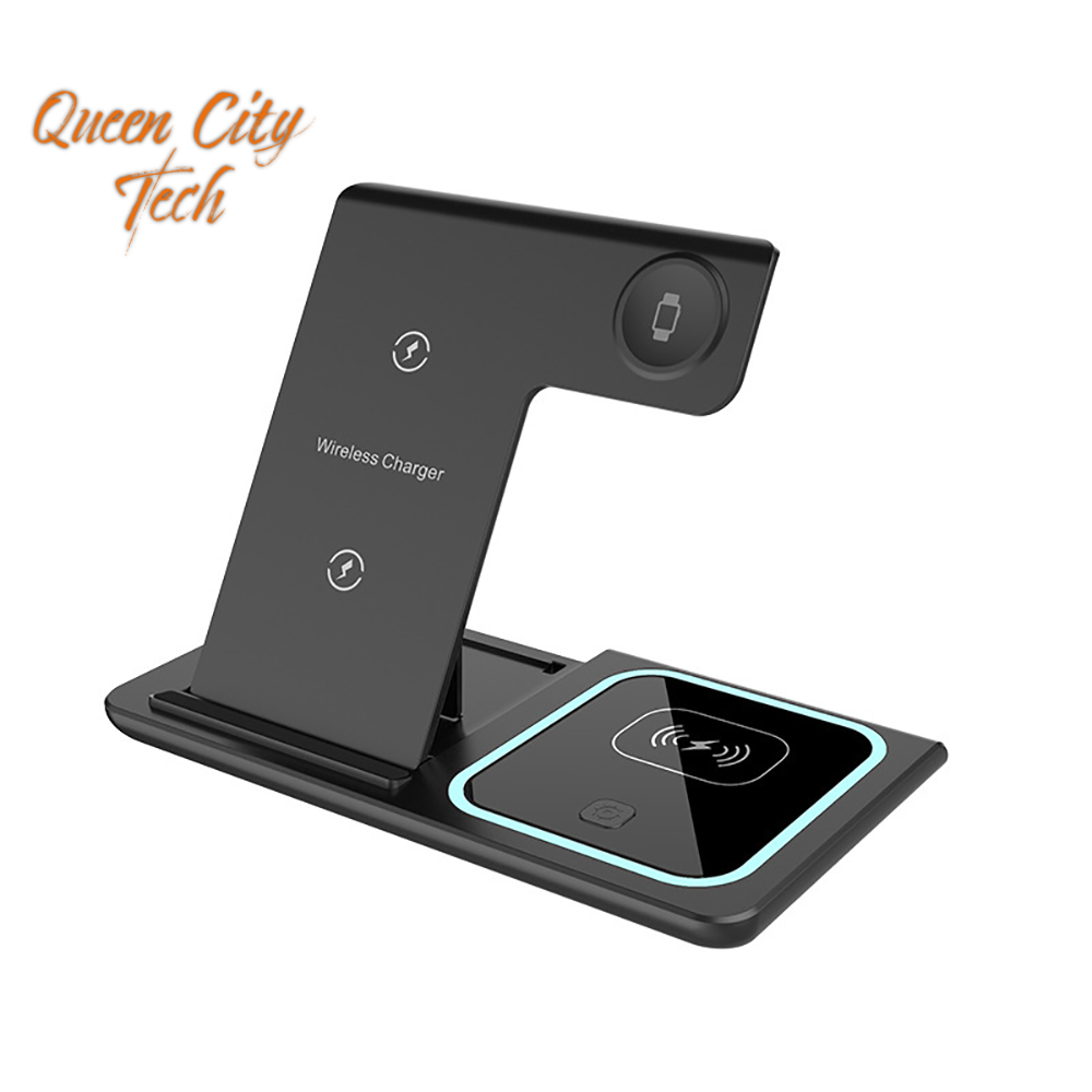 Wireless Charger Stand for iPhone, Apple Watch & AirPods 3-in-1 Fast Charger