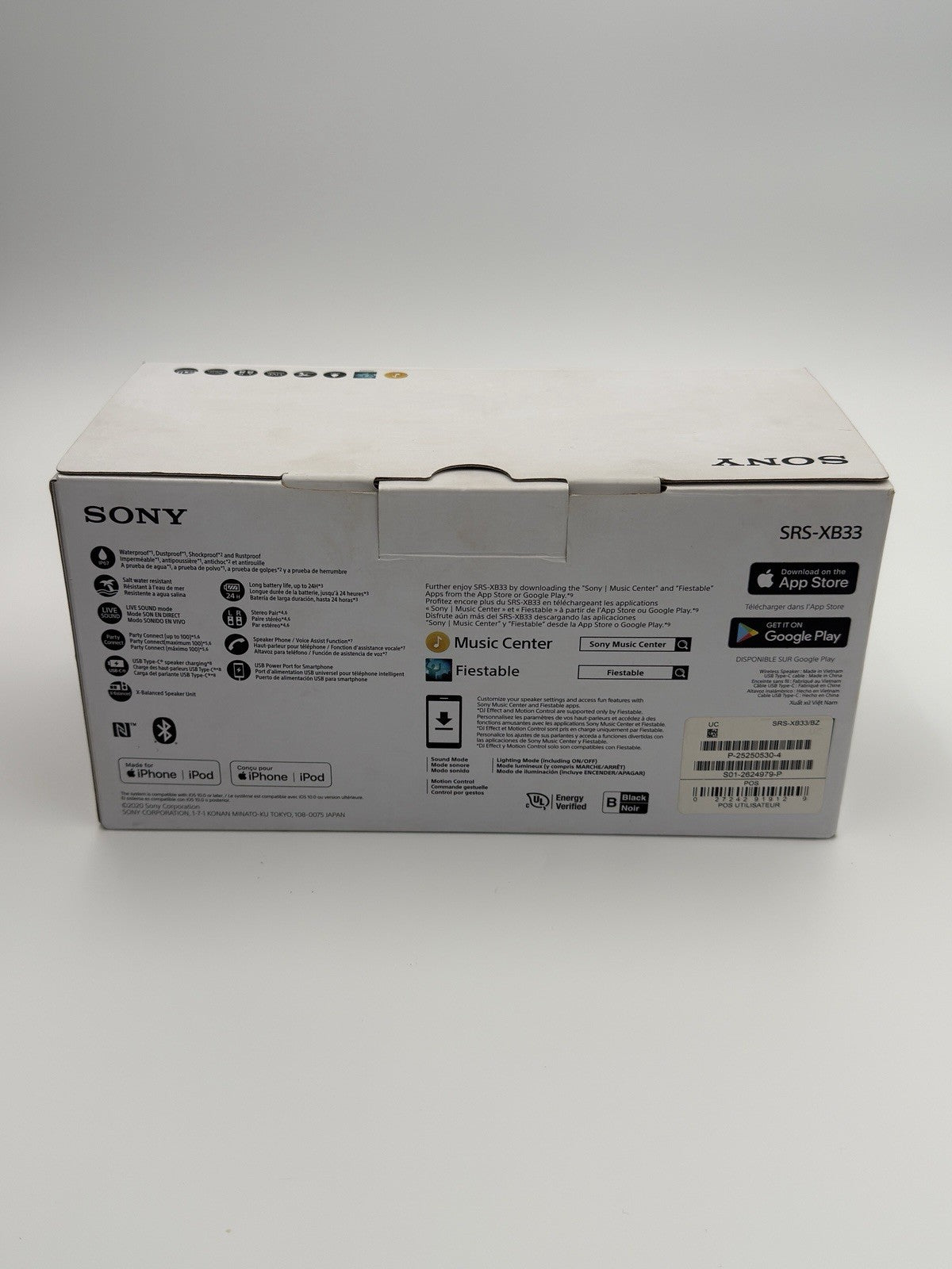 Sony SRS-XB33 – EXTRA BASS Bluetooth Speaker | IP67 Waterproof