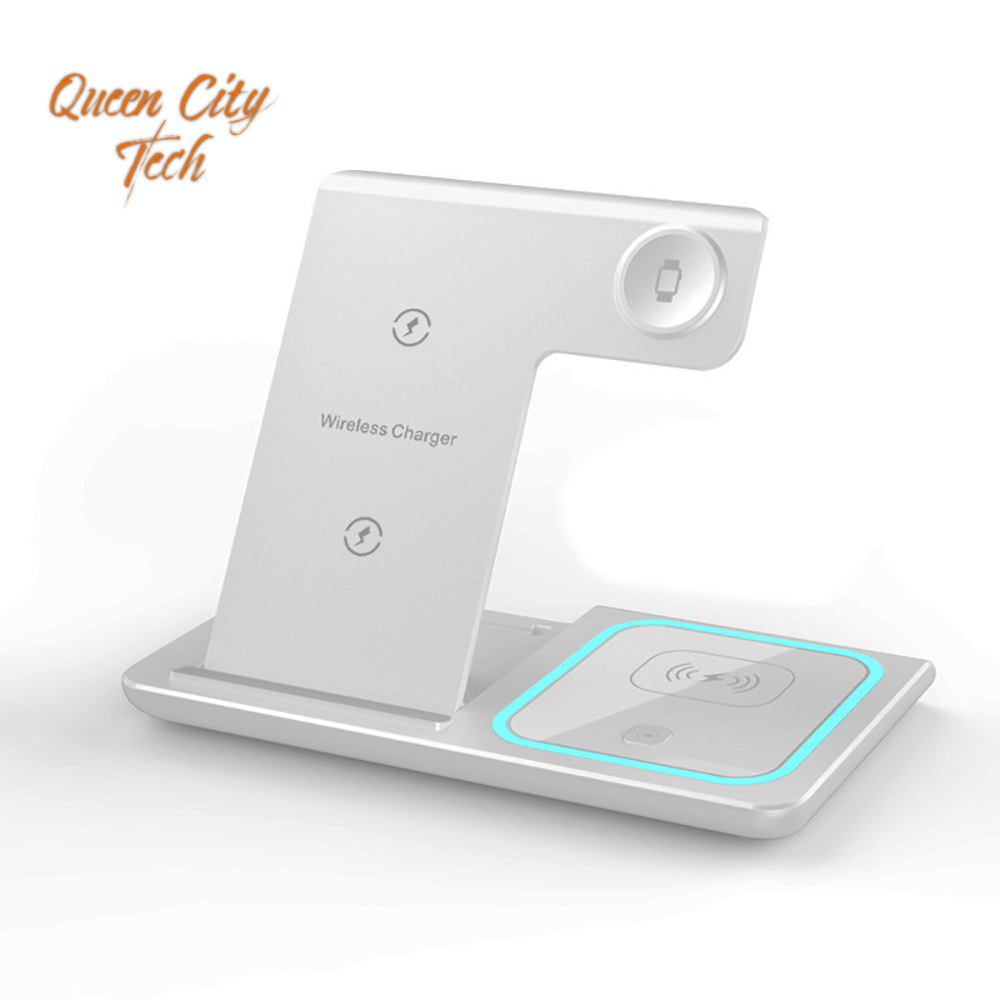 Wireless Charger Stand for iPhone, Apple Watch & AirPods 3-in-1 Fast Charger