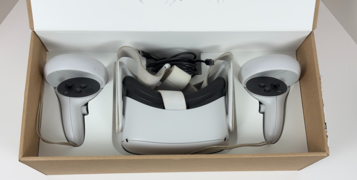 Meta Quest 2 VR Headset 256GB w/ Controllers, Charger – 1 yr Warranty