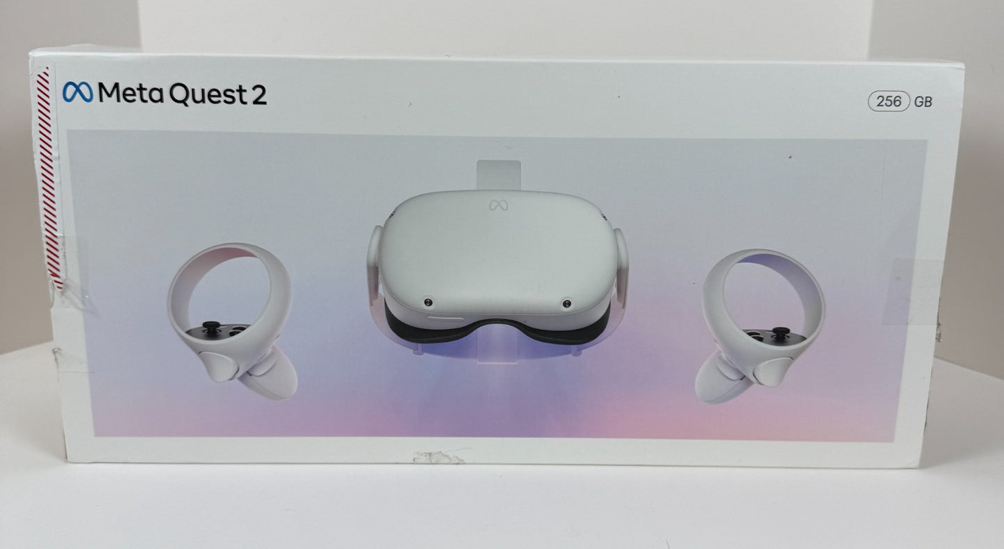 Meta Quest 2 VR Headset 256GB w/ Controllers, Charger – 1 yr Warranty