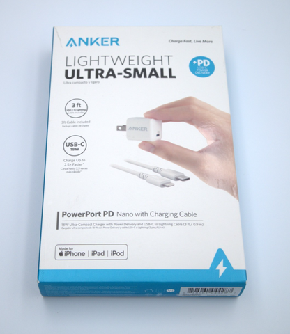 Anker PowerPort PD Nano 18W Ultra-Small– USB-C Cable  | NEW