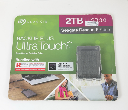 Brand New Seagate Backup Plus Ultra Touch 2TB USB 3.0 Seagate Rescue Edition
