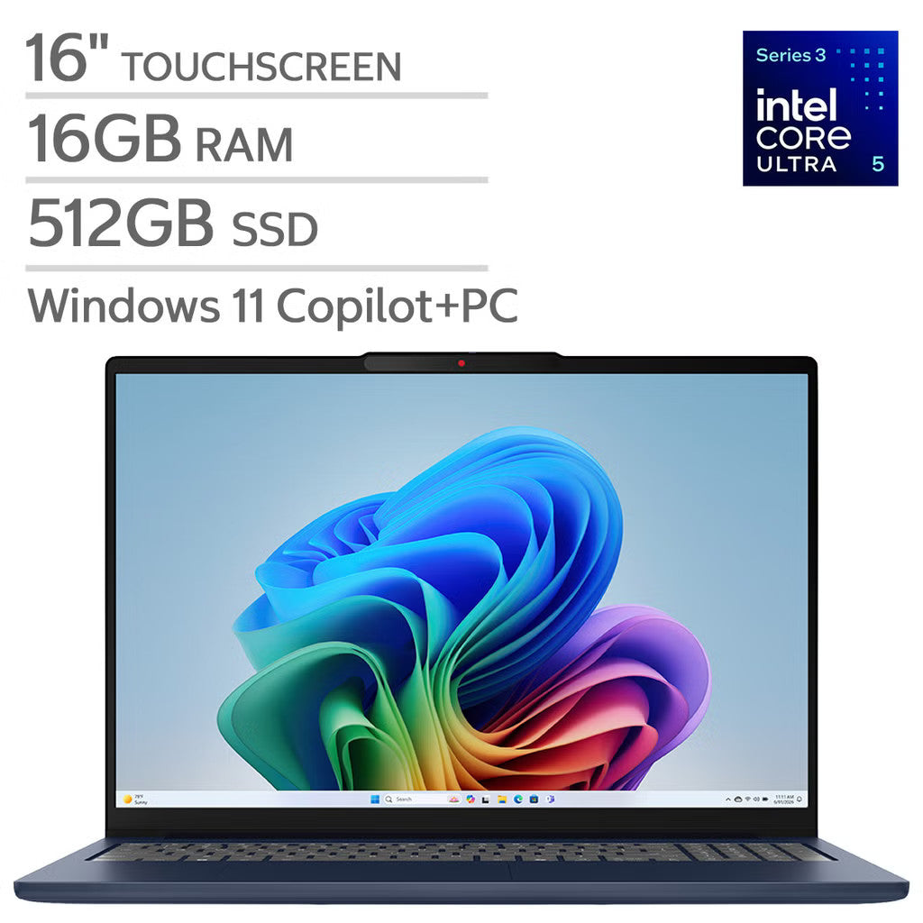 Lenovo IdeaPad Slim 5i 16” Touch Ultra 5 322 16GB RAM 512GB SSD Copilot+ PC Blue
