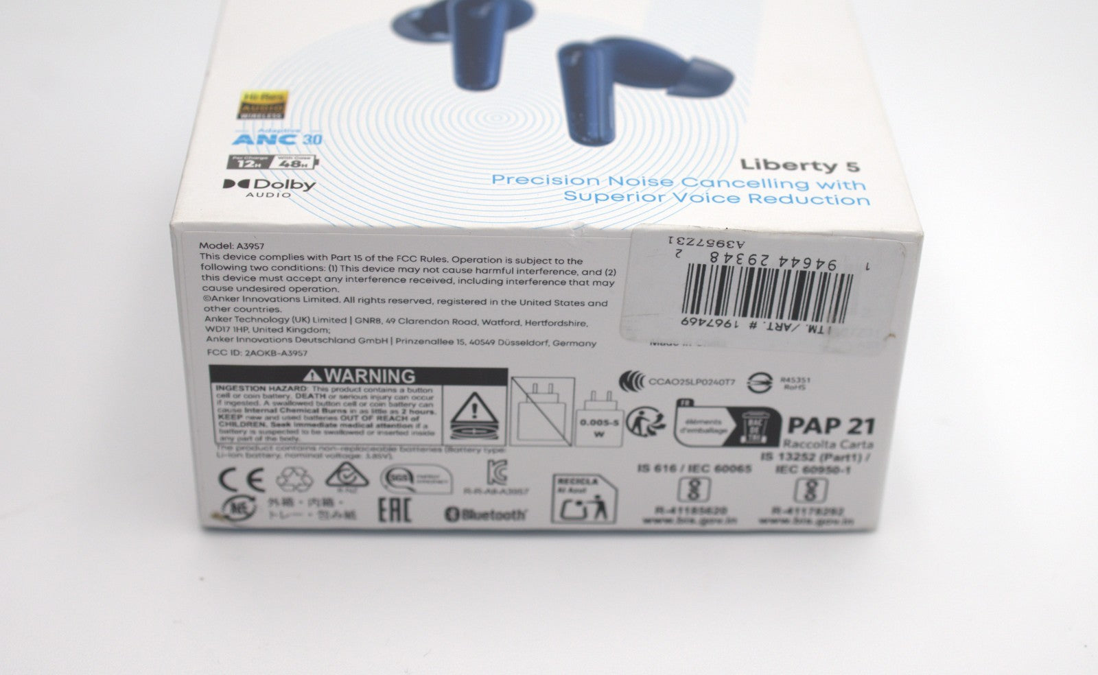 Soundcore Liberty 5 Wireless Earbuds Adaptive ANC 3.0 Dolby Audio Blue