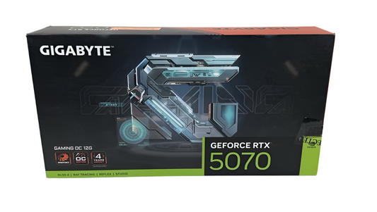 GIGABYTE RTX 5070 GAMING OC WINDFORCE 12GB GDDR7 PCIe 5.0 DLSS 4 GPU HDMI DP WTY