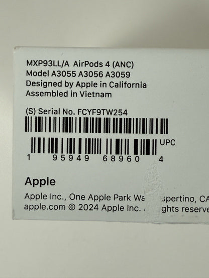 Apple AirPods 4th Gen ANC  with Active Noise Cancellation MXP93LL/A - Excellent!