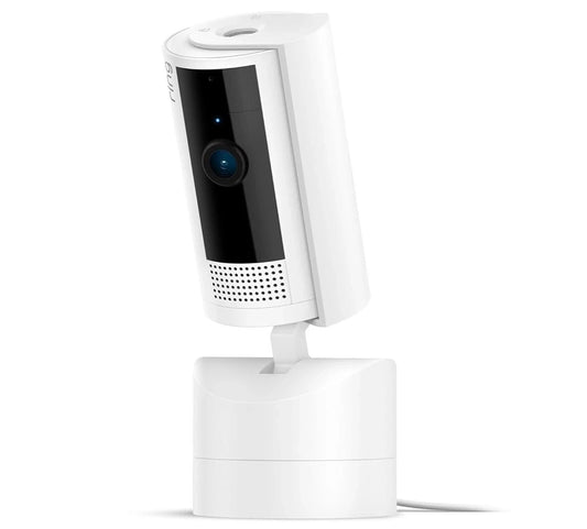 Ring Pan-Tilt Indoor Camera 2024 – 360° Coverage HD Video Two-Way Talk | White