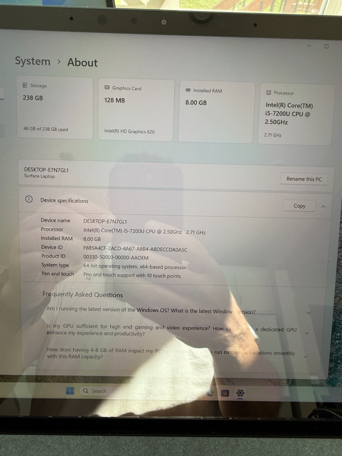 Microsoft Surface Laptop 1769 – 13.5" i5, 8GB, 256GB SSD | Windows 11 | Warranty