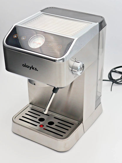 Olayks 20 Bar Espresso Machine Stainless Steel Milk Frother 1.8L Tank 1400W