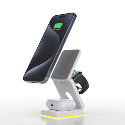3-IN-1  Wireless Charging Cube 15W Foldable for Apple  Magsafe Compatible 3-1
