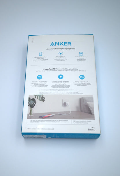 Anker PowerPort PD Nano 18W Ultra-Small– USB-C Cable  | NEW
