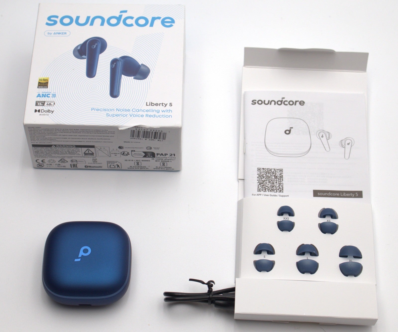 Soundcore Liberty 5 Wireless Earbuds Adaptive ANC 3.0 Dolby Audio Blue