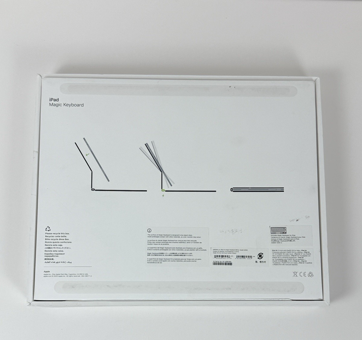 Apple Magic Keyboard White for iPad Air 13″ M3 MDFW4LL/A Excellent!