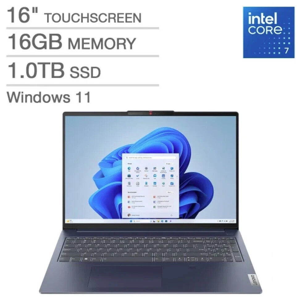 Lenovo IdeaPad Slim 5 16" Touchscreen Laptop Intel Core 7 150U 5.4GHz 1TB SSD