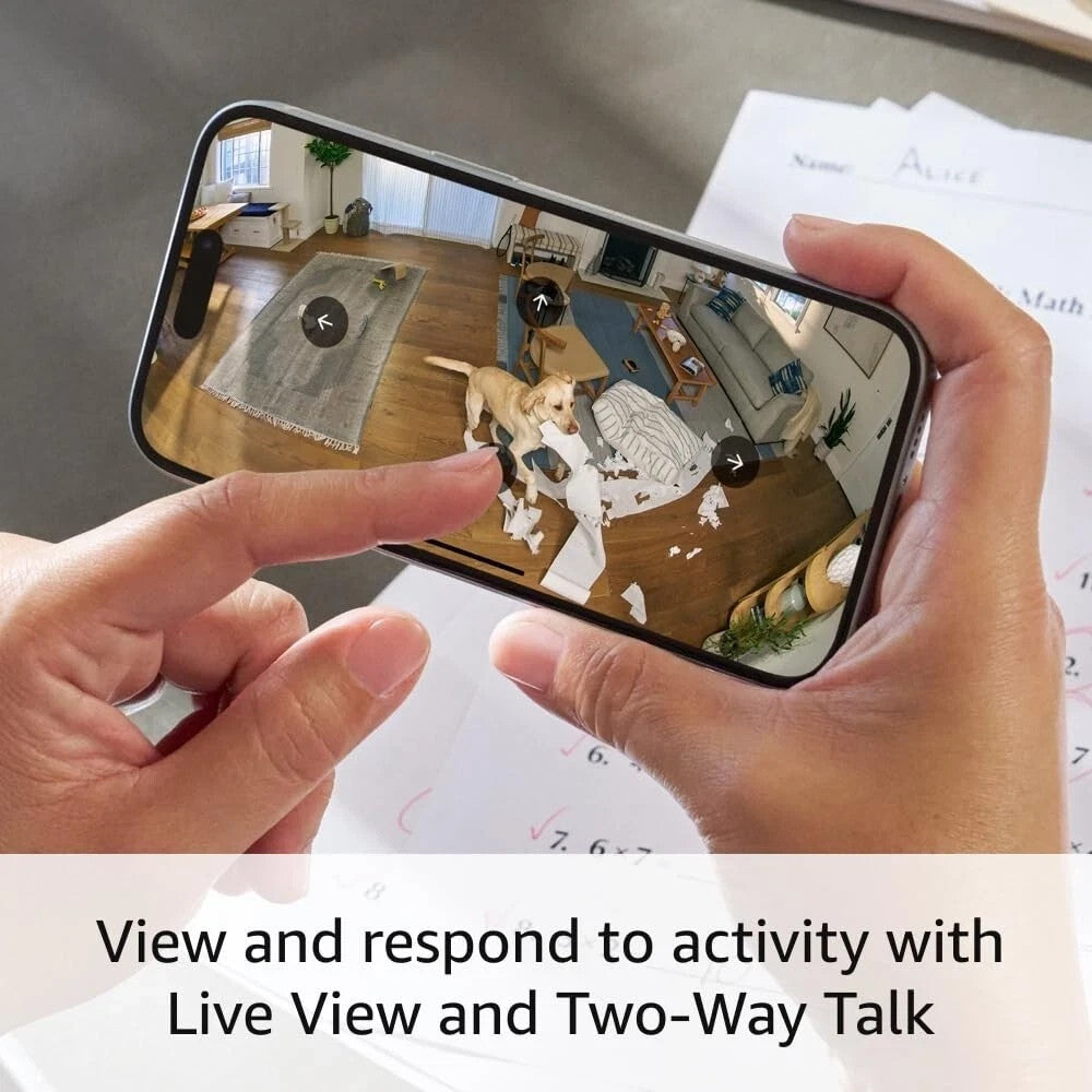 Ring Pan-Tilt Indoor Camera 2024 – 360° Coverage HD Video Two-Way Talk | White