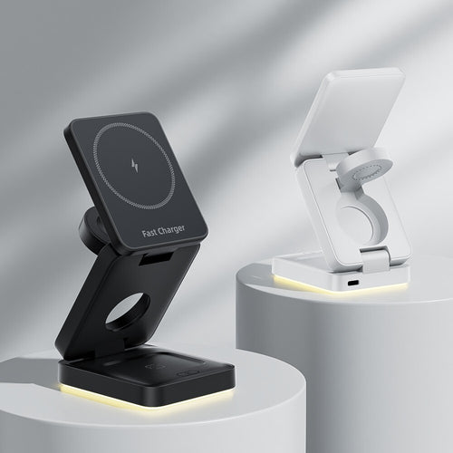 3-IN-1  Wireless Charging Cube 15W Foldable for Apple  Magsafe Compatible 3-1