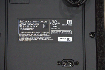 Sony SA-WSC40 Active Subwoofer – Bluetooth | Black