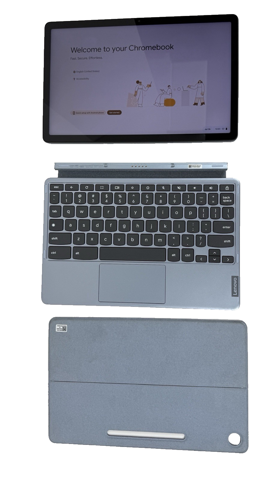 Lenovo IdeaPad Duet 3 Chromebook 11" 2K Touch Snapdragon 128GB Misty Blue WTY