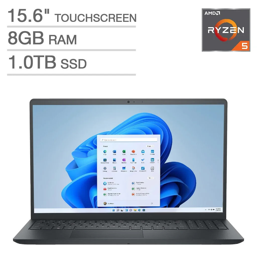 Dell Inspiron 15.6 Touchscreen Laptop  AMD Ryzen 5, 8GB RAM, 1TB SSD i3535