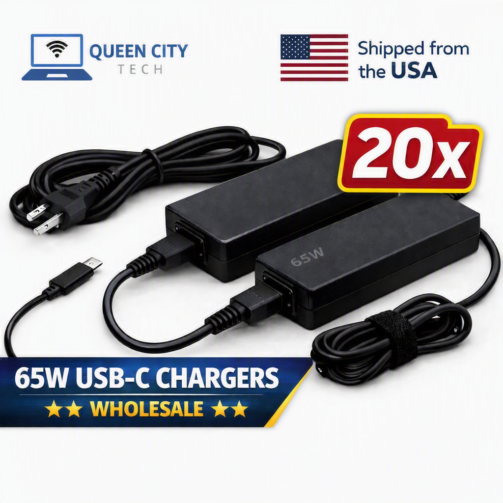 20 Pack 65W USB‑C Laptop Charger – Lenovo Acer HP Dell ASUS Compatible Wholesale