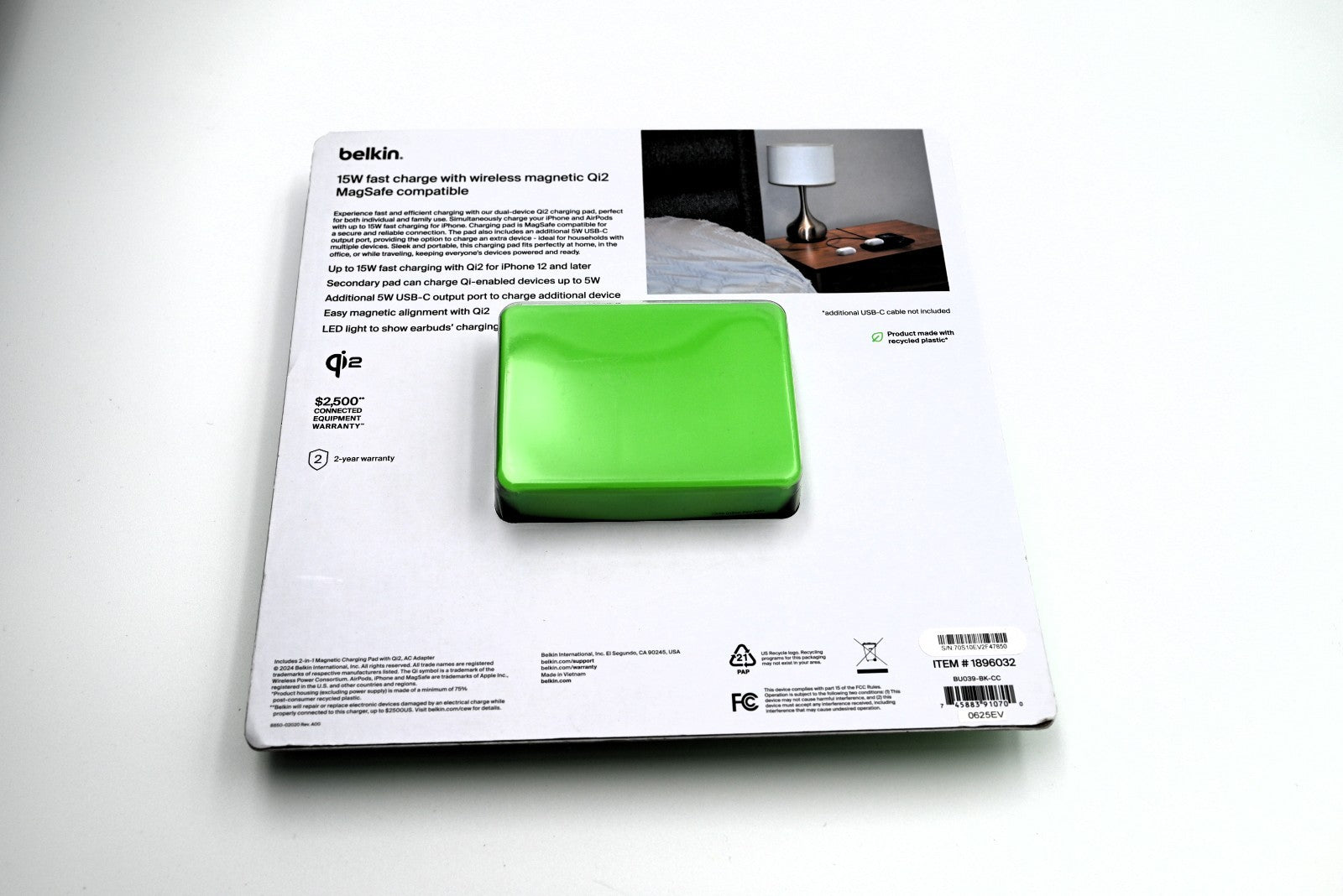 Belkin 2-in-1 Magnetic Wireless Charging Pad – Qi2 15W | New Sealed