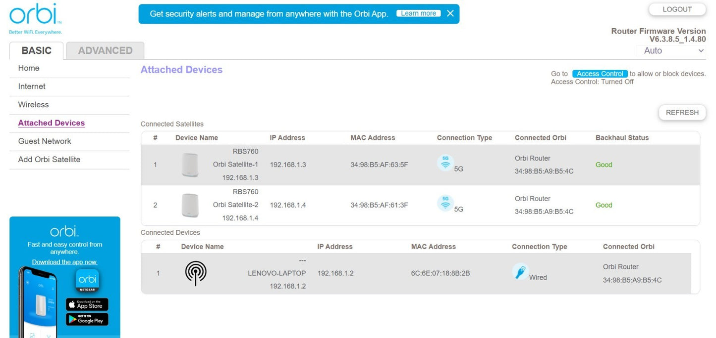 Netgear Orbi AX5400 Mesh Wi-Fi 6 – RBR760 + 2 Satellites | up to 7500 sq ft