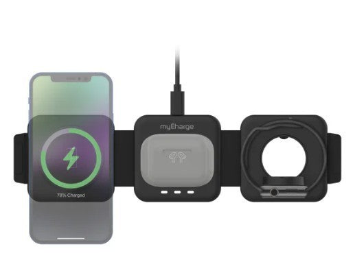 MyCharge 3-in-1 Wireless Charging Pad – iPhone, AirPods, Apple Watch – Foldable