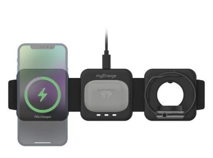 MyCharge 3-in-1 Wireless Charging Pad – iPhone, AirPods, Apple Watch – Foldable