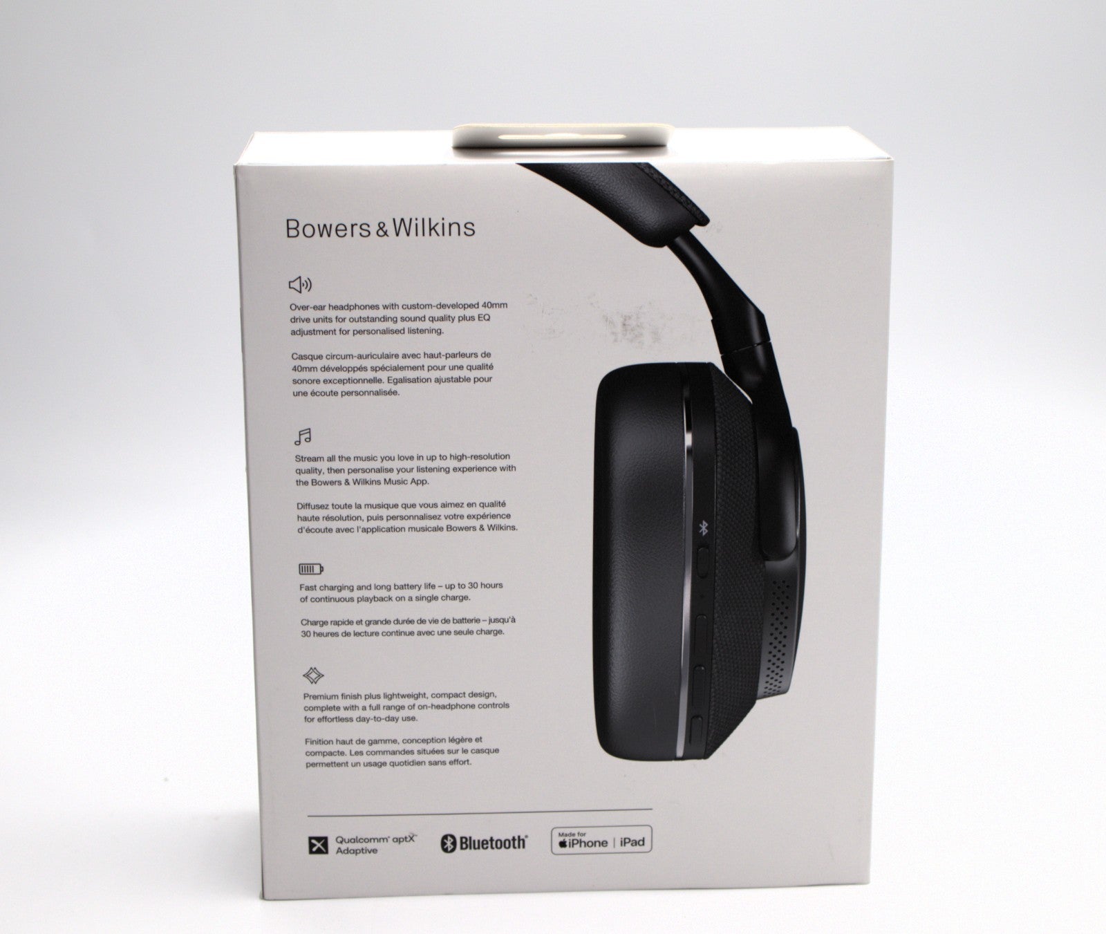 Bowers & Wilkins PX7 S2 On-Ear Noise Cancelling Wireless Headphones Case | Black