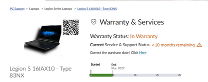 Lenovo Legion 5 16IAX10 16" Ultra 9 275HX 32GB 1TB SSD RTX 5060 W11H LENOVO WTY