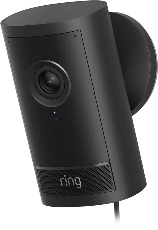 Ring Outdoor Cam Pro 4K Retinal Plug‑In Security Camera Wide Angle Black SEALED