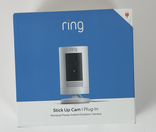 RING Stick Up Cam Plug-In | 1080p HD | Indoor/Outdoor | New & Sealed