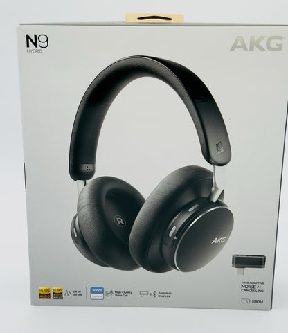 AKG N9 Hybrid Wireless Headphones - Hi-Res Audio + ANC + USB-C Dongle - Open Box