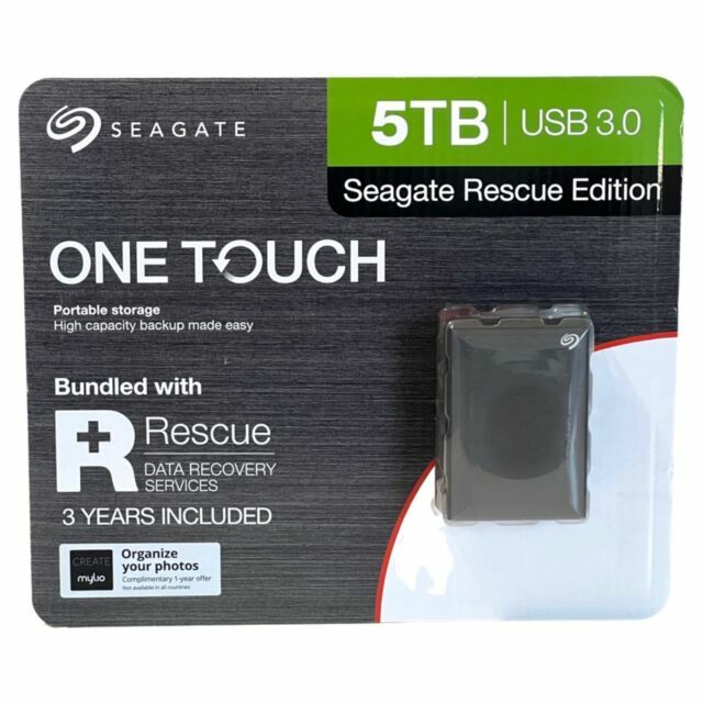 Seagate One Touch 5TB Portable External Hard Drive w/ Rescue Services - New
