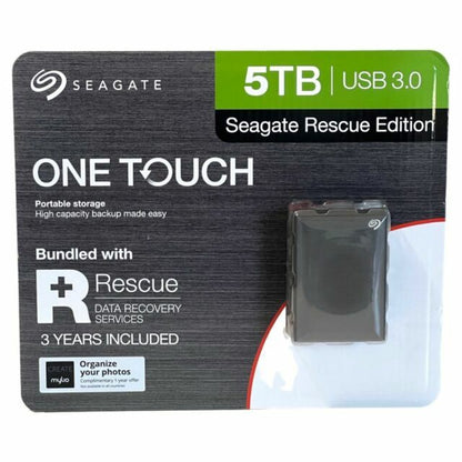 Seagate One Touch 5TB Portable External Hard Drive w/ Rescue Services - New
